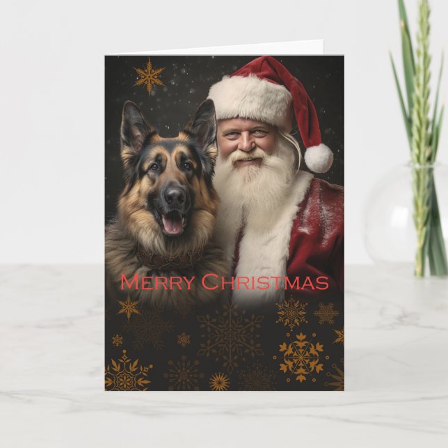 German Shepherd Christmas holiday card (Front)