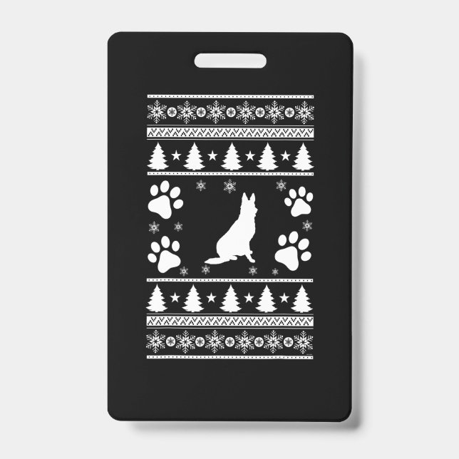 German Shepherd Christmas ID Badge (Front)
