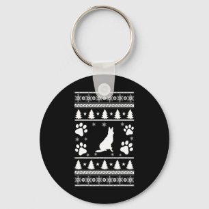 German Shepherd Christmas Key Ring
