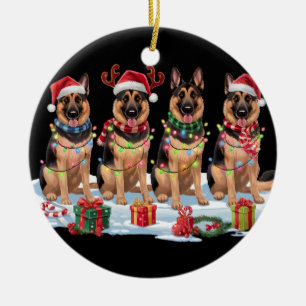 German Shepherd Christmas Lights - Adorable Design Ceramic Tree Decoration