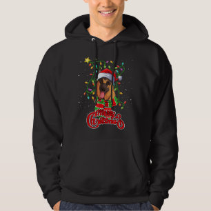 German Shepherd Christmas Lights Santa Hat Dog Own Hoodie