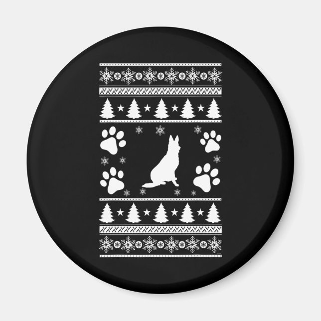 German Shepherd Christmas Magnet (Front)