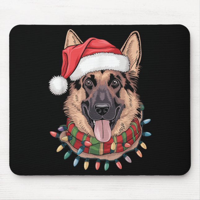 German Shepherd Christmas  Mouse Mat (Front)
