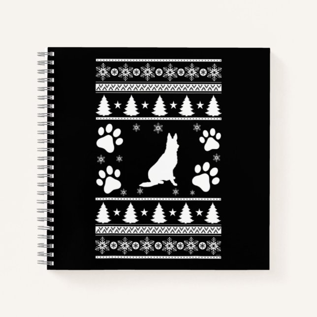 German Shepherd Christmas Notebook (Front)