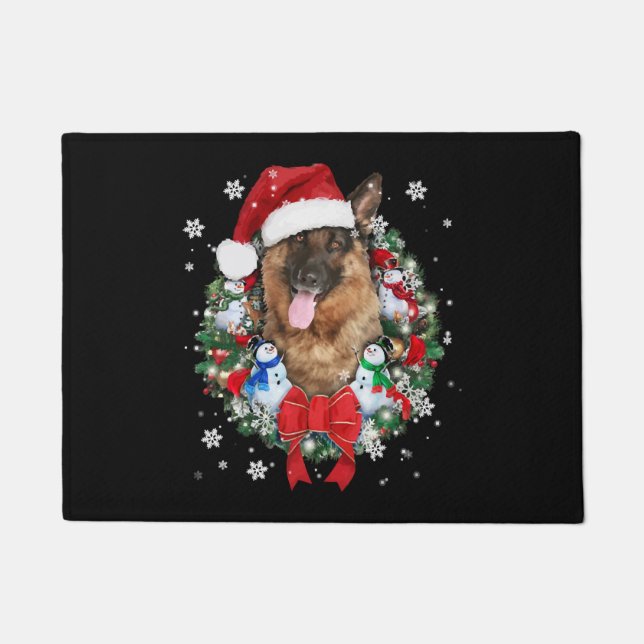 German Shepherd Christmas Ornament Decoration Gift Doormat (Front)
