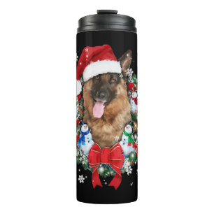 German Shepherd Christmas Ornament Decoration Gift Thermal Tumbler