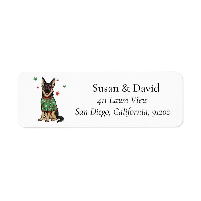 German Shepherd Christmas Pet Dog (Front)
