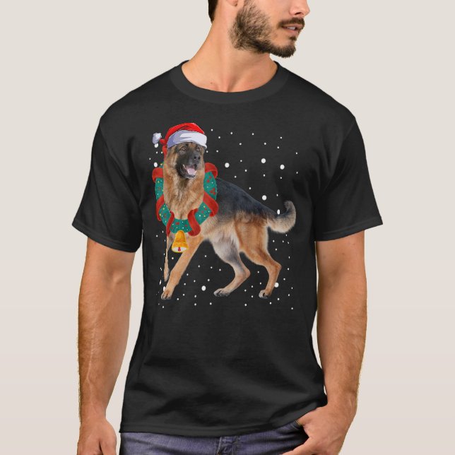 German Shepherd Christmas Pj Costume Party Dog Rei T-Shirt (Front)
