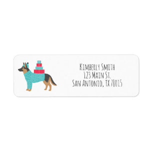 German Shepherd Christmas Return Address 