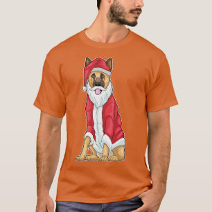 German shepherd Christmas Santa hat TShirt