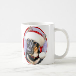 German Shepherd Christmas Santa Pup Coffee Mug
