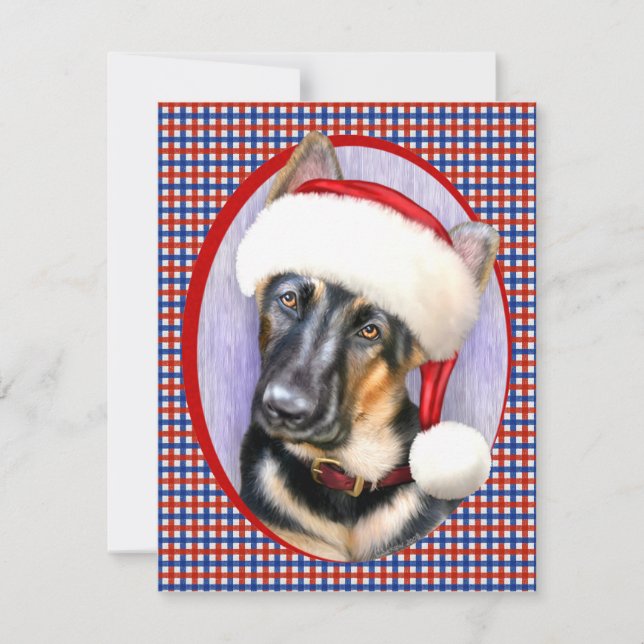 German Shepherd Christmas Santa Pup Invitation (Front)