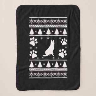 German Shepherd Christmas Sherpa Blanket
