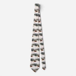 German Shepherd Christmas snow winter Tie