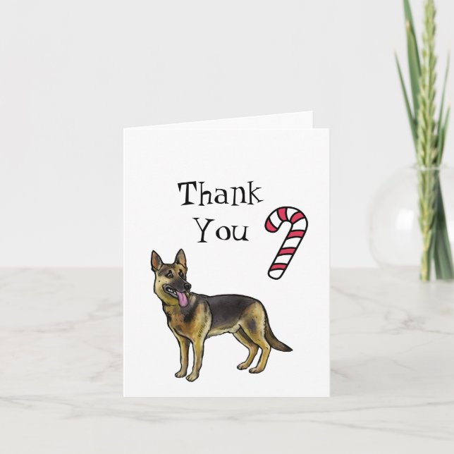 German Shepherd Christmas Thank You (Front)