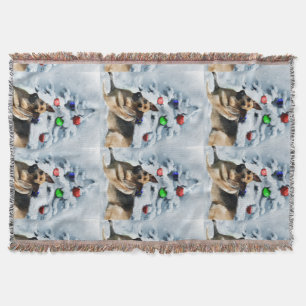 German Shepherd Christmas Throw Blanket