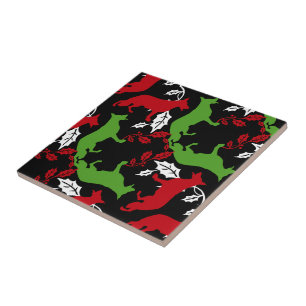 German Shepherd Christmas Tile