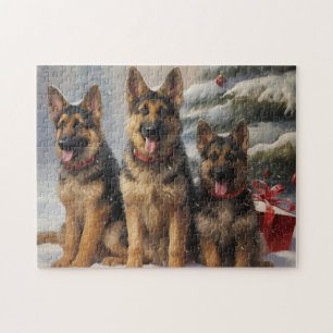 German shepherd Christmas time Jigsaw Puzzle