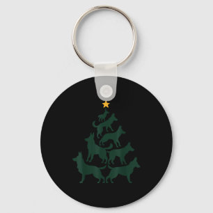 German Shepherd Christmas Tree Funny Gsd Dog Mom D Key Ring
