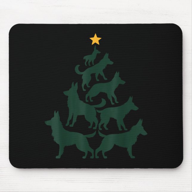 German Shepherd Christmas Tree Funny Gsd Dog Mom D Mouse Mat (Front)