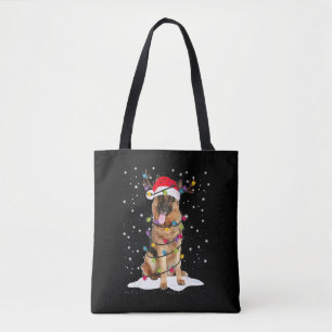 German Shepherd Christmas Tree Light Pajama Dog Tote Bag