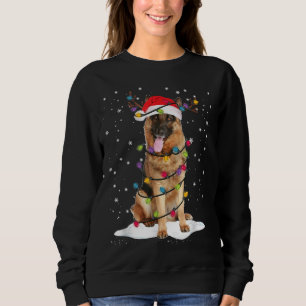 German Shepherd Christmas Tree Light Pajama Dog Xm Sweatshirt