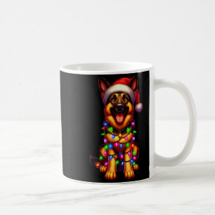 German Shepherd Christmas Tree Lights Xmas Pajama  Coffee Mug