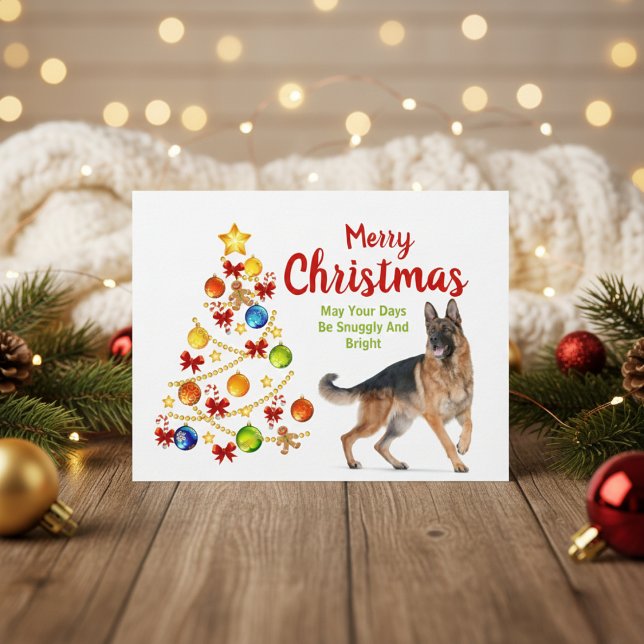 German Shepherd Christmas Tree Postcard (German Shepherd Christmas Tree Postcard)