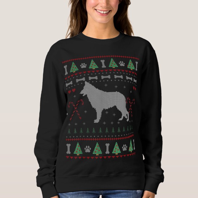 German Shepherd Christmas Ugly Sweater Funny Dog L (Front)