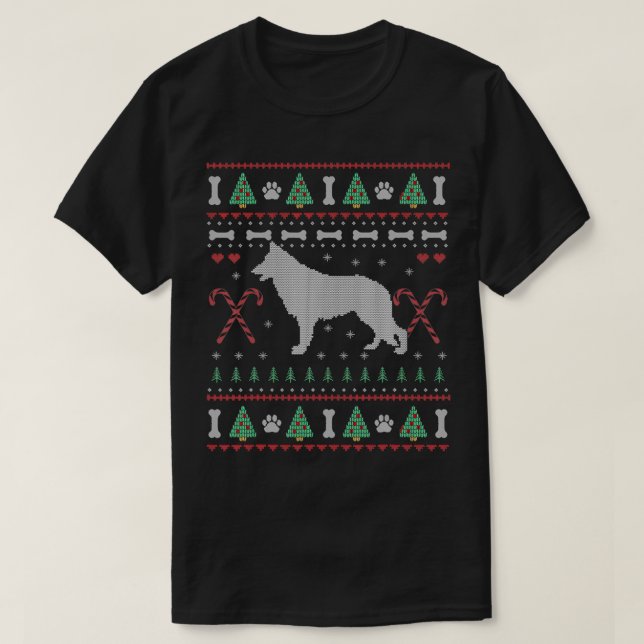 German Shepherd Christmas Ugly Sweater Funny Dog L (Design Front)