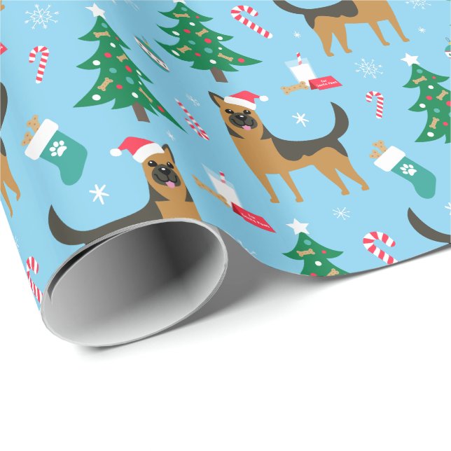 German Shepherd Christmas Wrapping Paper (Roll Corner)
