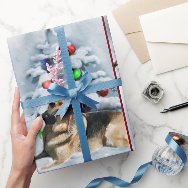 German Shepherd Christmas Wrapping Paper (Gifting)