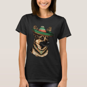 German Shepherd Cinco De Mayo Mexican Sombrero Fie T-Shirt