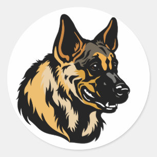 german shepherd classic round sticker