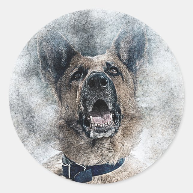 German Shepherd Classic Round Sticker (Front)