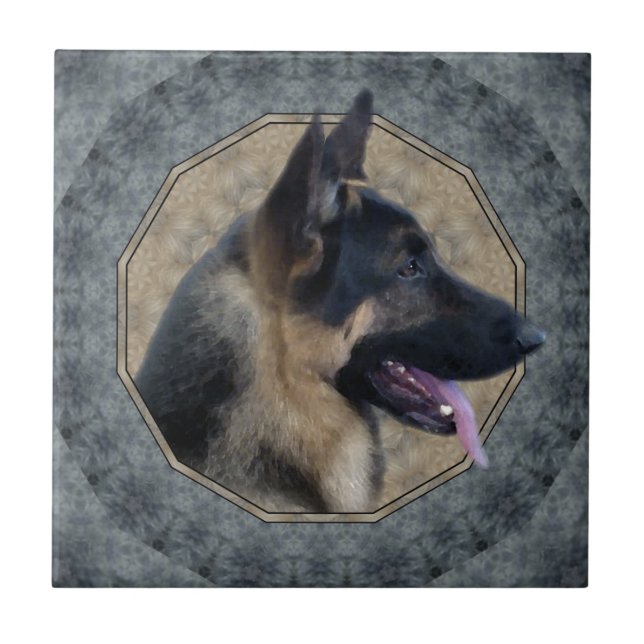 German Shepherd Classical Tile (Front)