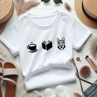 German Shepherd Coffee Book gift for doglover  T-Shirt