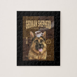 German Shepherd Coffee Company Canvas Jigsaw Puzzle