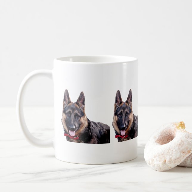 german shepherd coffee mug for dogs lovers (With Donut)