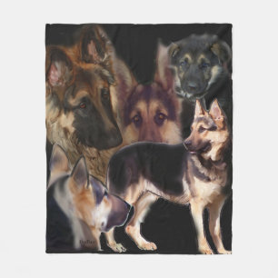 German Shepherd Collage Fleece Blanket