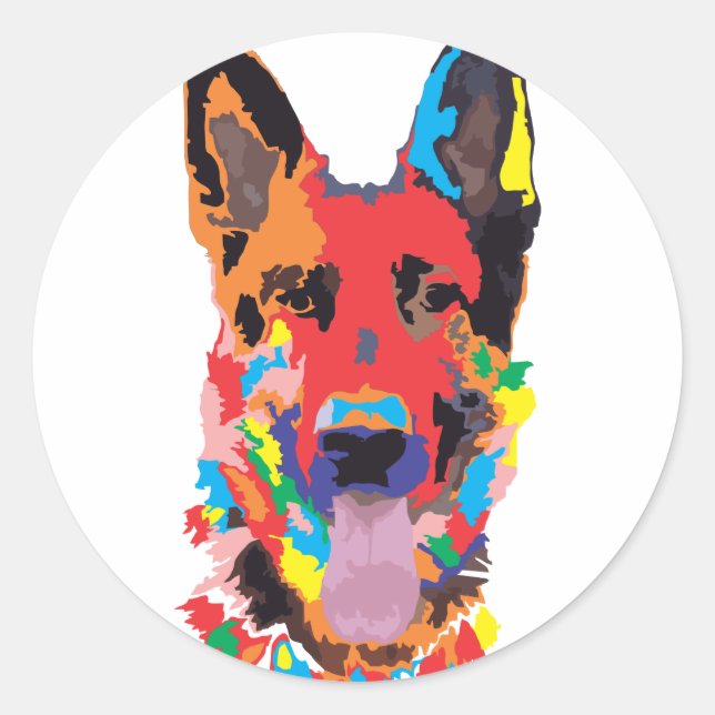German shepherd colour classic round sticker (Front)