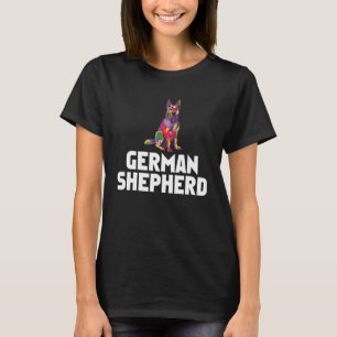 German Shepherd Coloured Funny Dog T-Shirt