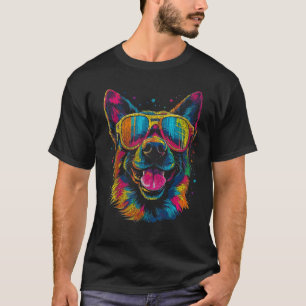 German Shepherd Colourful Art Design T-Shirt