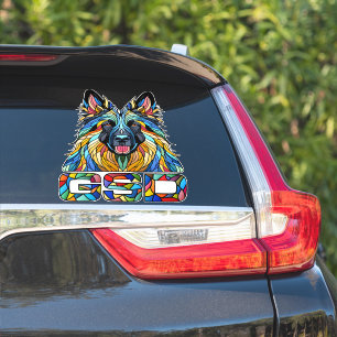 German Shepherd - Colourful Mosaic Art