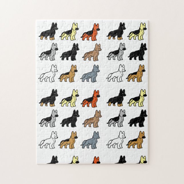 german shepherd colours cartoons jigsaw puzzle (Vertical)