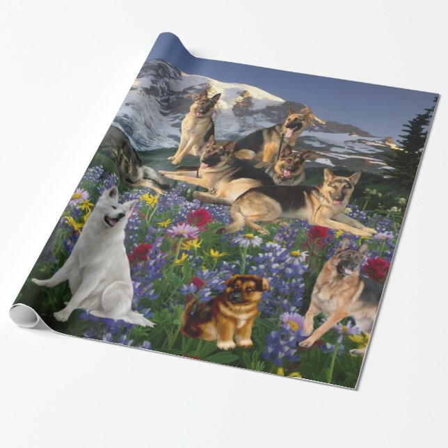 German Shepherd Country Wrapping Paper (Unrolled)