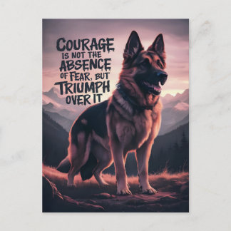 German Shepherd Courage at Sunset Postcard