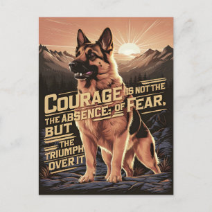 German Shepherd Courage At Sunset Postcard