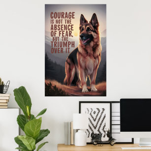 German Shepherd Courage At Sunset Poster