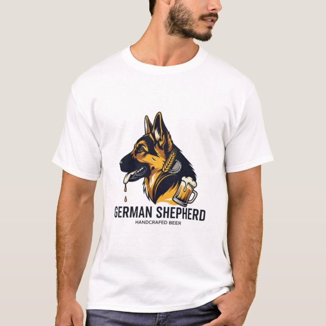 German Shepherd & Craft Beer Logo T-Shirt (Front)